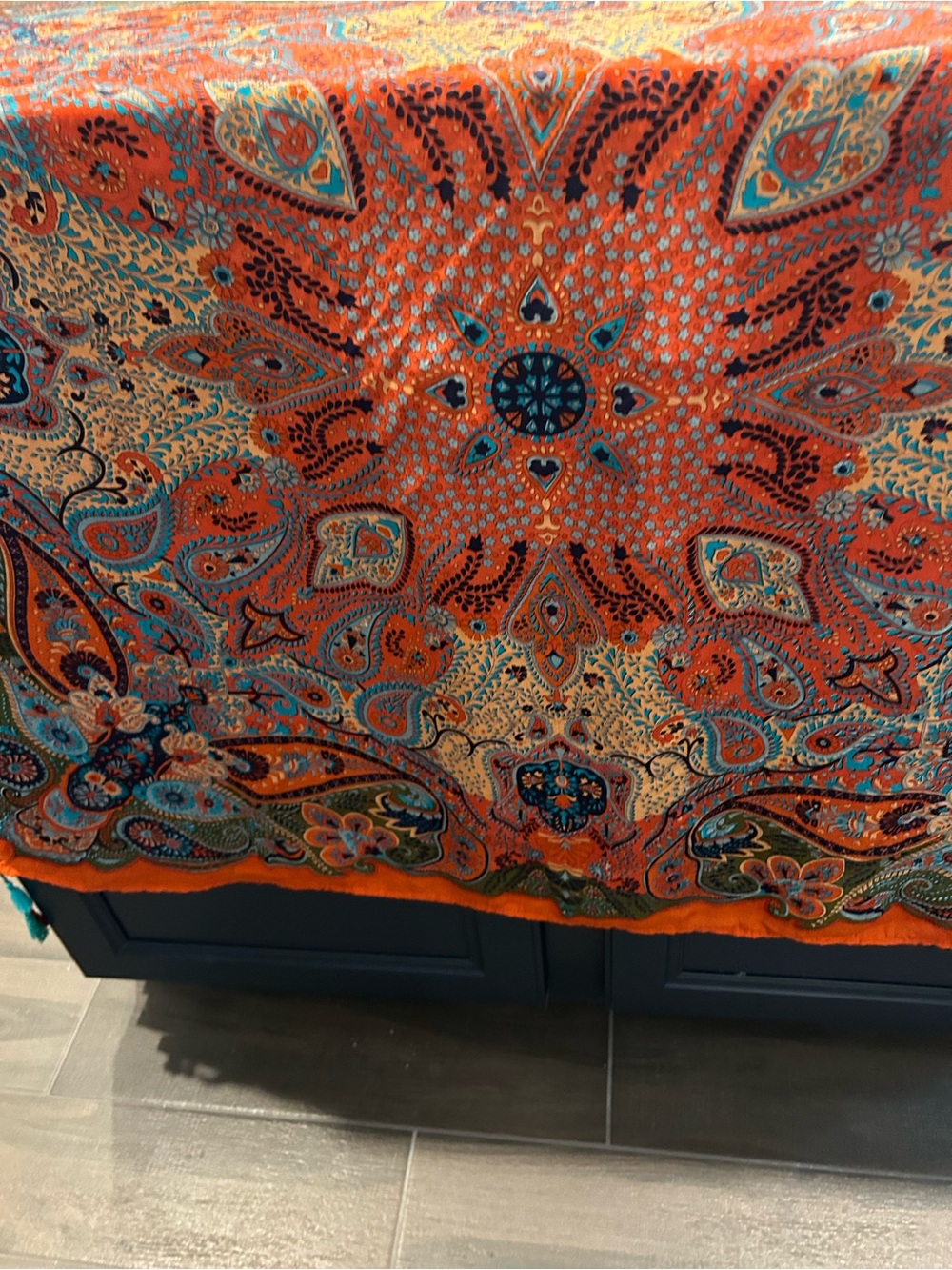 Women’s Orange Paisley Print Scarf